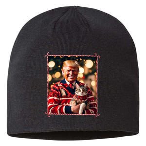 Funny Trump Christmas Sweater For Cat Lovers Sustainable Beanie