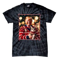 Funny Trump Christmas Sweater For Cat Lovers Tie-Dye T-Shirt