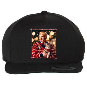 Funny Trump Christmas Sweater For Cat Lovers Wool Snapback Cap