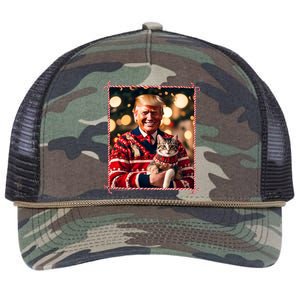 Funny Trump Christmas Sweater For Cat Lovers Retro Rope Trucker Hat Cap