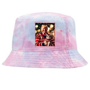 Funny Trump Christmas Sweater For Cat Lovers Tie-Dyed Bucket Hat