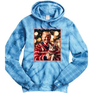 Funny Trump Christmas Sweater For Cat Lovers Tie Dye Hoodie