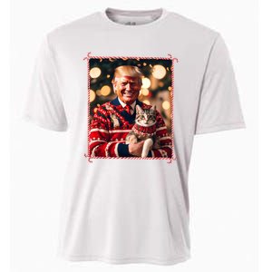 Funny Trump Christmas Sweater For Cat Lovers Cooling Performance Crew T-Shirt