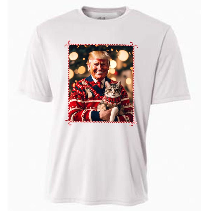 Funny Trump Christmas Sweater For Cat Lovers Cooling Performance Crew T-Shirt