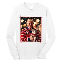 Funny Trump Christmas Sweater For Cat Lovers Long Sleeve Shirt