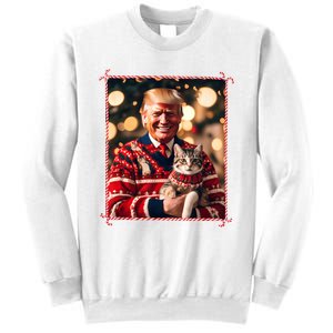 Funny Trump Christmas Sweater For Cat Lovers Sweatshirt