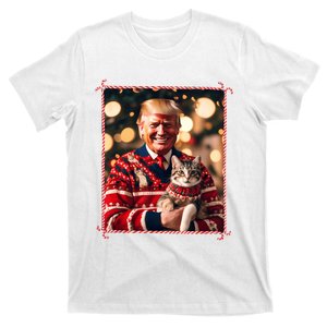 Funny Trump Christmas Sweater For Cat Lovers T-Shirt