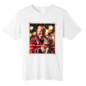 Funny Trump Christmas Sweater For Cat Lovers Tall Fusion ChromaSoft Performance T-Shirt