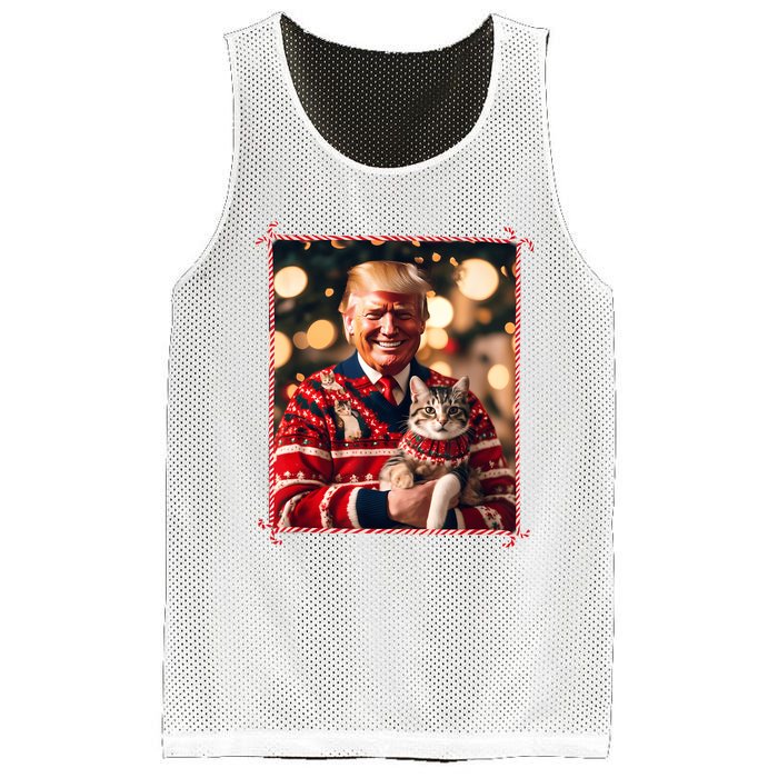 Funny Trump Christmas Sweater For Cat Lovers Mesh Reversible Basketball Jersey Tank