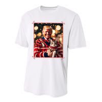 Funny Trump Christmas Sweater For Cat Lovers Performance Sprint T-Shirt