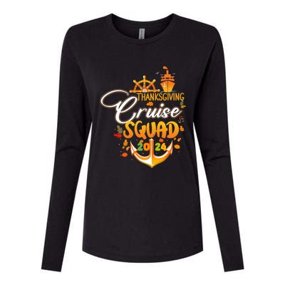 Family Thanksgiving Cruise 2024 Autumn Cruise Squad Matching Gift Womens Cotton Relaxed Long Sleeve T-Shirt