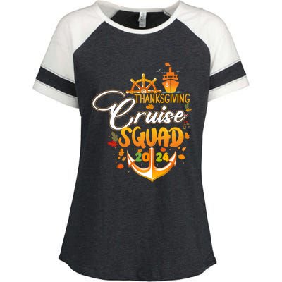 Family Thanksgiving Cruise 2024 Autumn Cruise Squad Matching Gift Enza Ladies Jersey Colorblock Tee