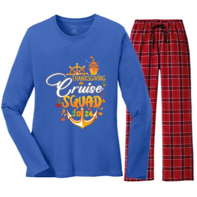 Family Thanksgiving Cruise 2024 Autumn Cruise Squad Matching Gift Women's Long Sleeve Flannel Pajama Set 