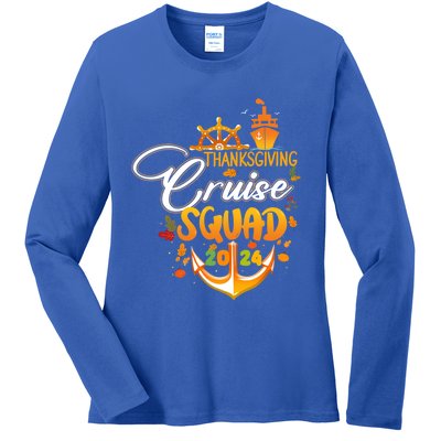 Family Thanksgiving Cruise 2024 Autumn Cruise Squad Matching Gift Ladies Long Sleeve Shirt