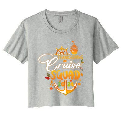 Family Thanksgiving Cruise 2024 Autumn Cruise Squad Matching Gift Women's Crop Top Tee