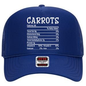 Funny Thanksgiving Christmas Food Facts Carrots Nutrition High Crown Mesh Back Trucker Hat