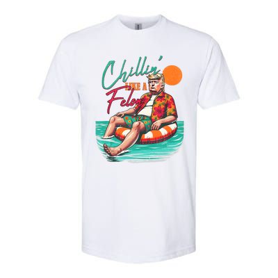 Funny Trump Chilling Like A Felon Summer 2024 Softstyle® CVC T-Shirt