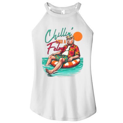 Funny Trump Chilling Like A Felon Summer 2024 Women’s Perfect Tri Rocker Tank