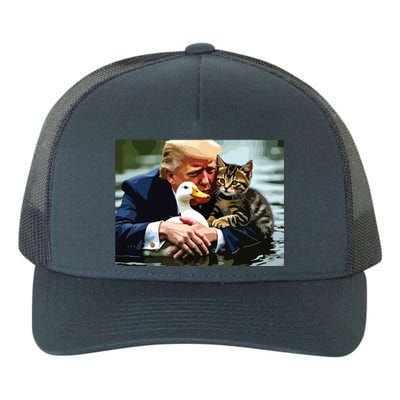 Funny Trump Cat And Duck Memes Christmas Halloween Vote Sign Yupoong Adult 5-Panel Trucker Hat