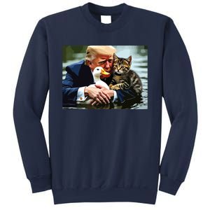 Funny Trump Cat And Duck Memes Christmas Halloween Vote Sign Sweatshirt