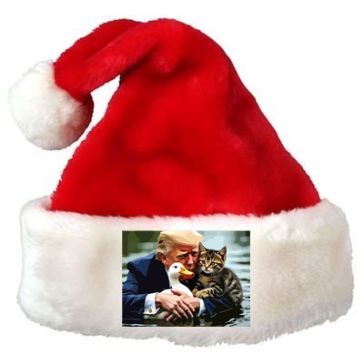 Funny Trump Cat And Duck Memes Christmas Halloween Vote Sign Premium Christmas Santa Hat