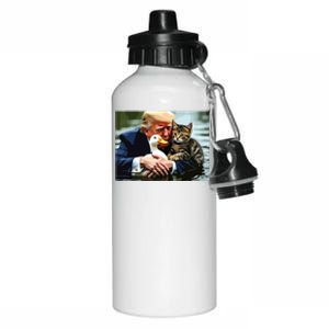 Funny Trump Cat And Duck Memes Christmas Halloween Vote Sign Aluminum Water Bottle