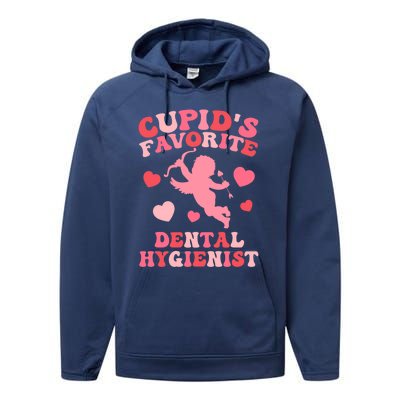 Funny Tooth Cupid's Favorite Dental Hygienist Valentines Cute Gift Performance Fleece Hoodie