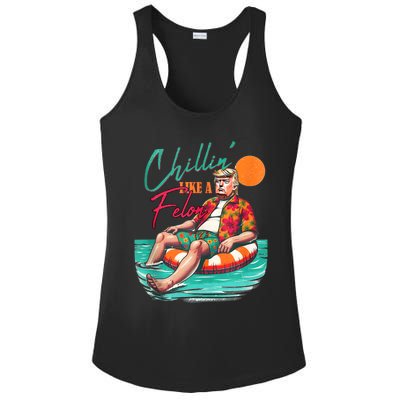 Funny Trump Chilling Like A Felon Summer 2024 Ladies PosiCharge Competitor Racerback Tank