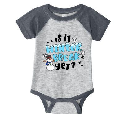 Funny Teacher Christmas Is It Winters Break Yet Cute Snowman Infant Baby Jersey Bodysuit