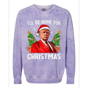 Funny Trump Christmas Santa Hat ILl Be Home For Christmas Colorblast Crewneck Sweatshirt