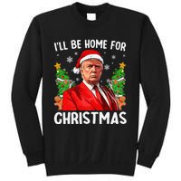 Funny Trump Christmas Santa Hat ILl Be Home For Christmas Sweatshirt