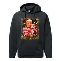 Funny Trump Christmas Sweater For Cat Lovers Ugly Xmas Performance Fleece Hoodie