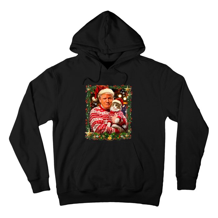 Funny Trump Christmas Sweater For Cat Lovers Ugly Xmas Hoodie