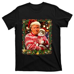 Funny Trump Christmas Sweater For Cat Lovers Ugly Xmas T-Shirt