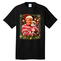 Funny Trump Christmas Sweater For Cat Lovers Ugly Xmas Tall T-Shirt