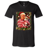 Funny Trump Christmas Sweater For Cat Lovers Ugly Xmas V-Neck T-Shirt