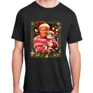 Funny Trump Christmas Sweater For Cat Lovers Ugly Xmas Adult ChromaSoft Performance T-Shirt