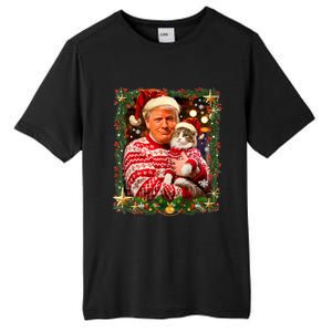 Funny Trump Christmas Sweater For Cat Lovers Ugly Xmas Tall Fusion ChromaSoft Performance T-Shirt