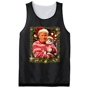 Funny Trump Christmas Sweater For Cat Lovers Ugly Xmas Mesh Reversible Basketball Jersey Tank