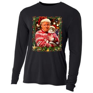 Funny Trump Christmas Sweater For Cat Lovers Ugly Xmas Cooling Performance Long Sleeve Crew