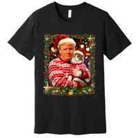 Funny Trump Christmas Sweater For Cat Lovers Ugly Xmas Premium T-Shirt