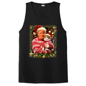 Funny Trump Christmas Sweater For Cat Lovers Ugly Xmas PosiCharge Competitor Tank