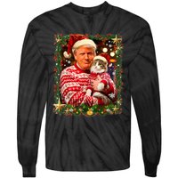 Funny Trump Christmas Sweater For Cat Lovers Ugly Xmas Tie-Dye Long Sleeve Shirt