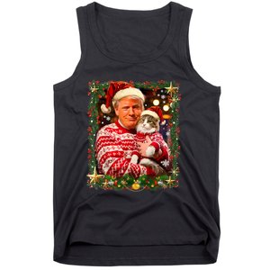 Funny Trump Christmas Sweater For Cat Lovers Ugly Xmas Tank Top