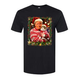 Funny Trump Christmas Sweater For Cat Lovers Ugly Xmas Softstyle CVC T-Shirt