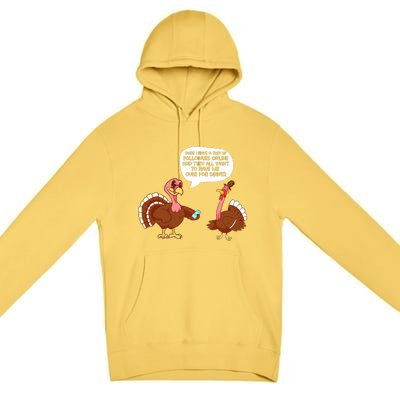 Funny Thanksgiving Cute Lil Turkey Boys Gifts Premium Pullover Hoodie