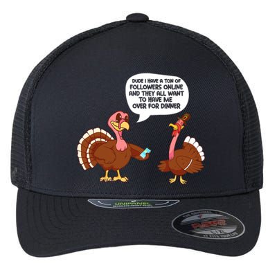 Funny Thanksgiving Cute Lil Turkey Boys Gifts Flexfit Unipanel Trucker Cap