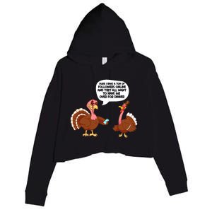 Funny Thanksgiving Cute Lil Turkey Boys Gifts Crop Fleece Hoodie