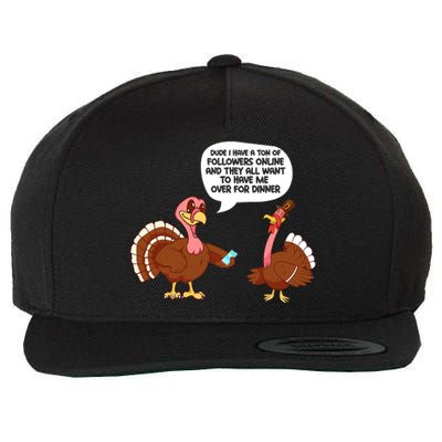 Funny Thanksgiving Cute Lil Turkey Boys Gifts Wool Snapback Cap