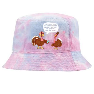 Funny Thanksgiving Cute Lil Turkey Boys Gifts Tie-Dyed Bucket Hat